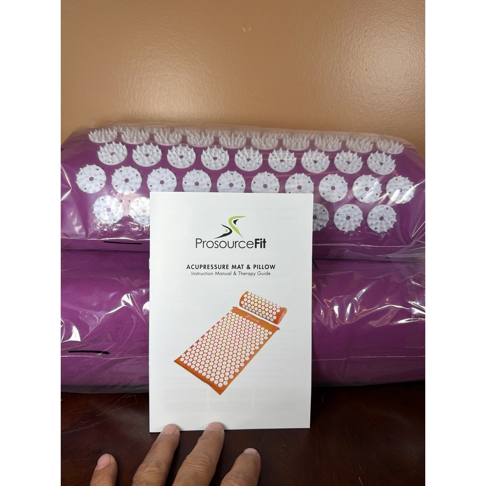 ProsourceFit Acupressure Mat and Pillow Set Purple White Spikes Back Neck Relief